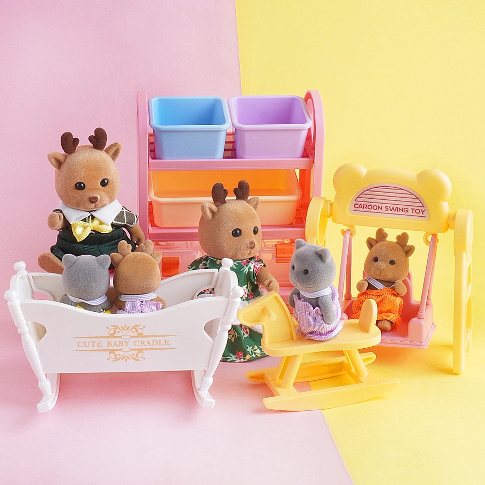 Ensemble de blocs miniatures de bricolage, meubles de maison de poupée, cheval à bascule pour bébé, Mini blocs de construction, support de rangement, jouet de maison de jeu