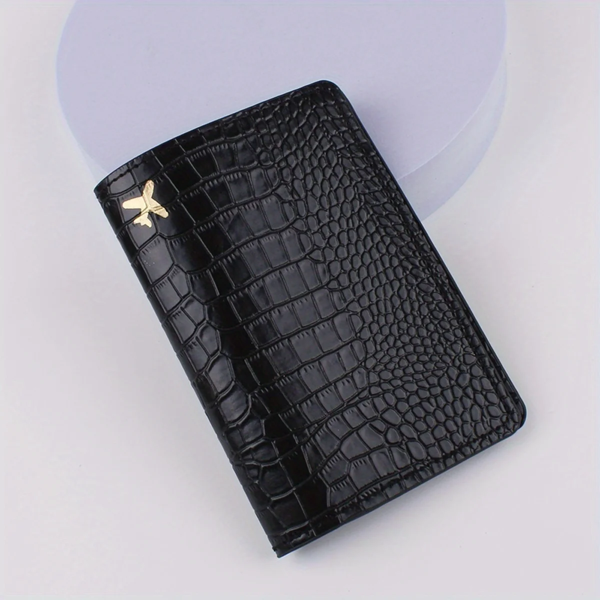 

Thin Black Crocodile Print Passport Holder That Can Hold The Vaccine Air Travel Passport Passport Holder Document Storage Bag