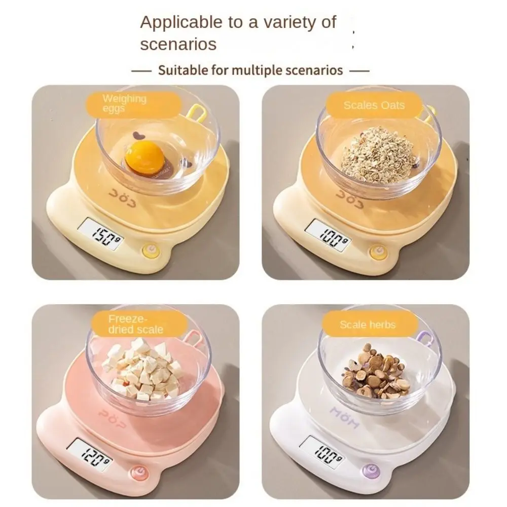 

Durable Plastic Kitchen Scale Multi-Functional Battery Powered Electronic Scales Practical Portable Digital Food Scale Baking