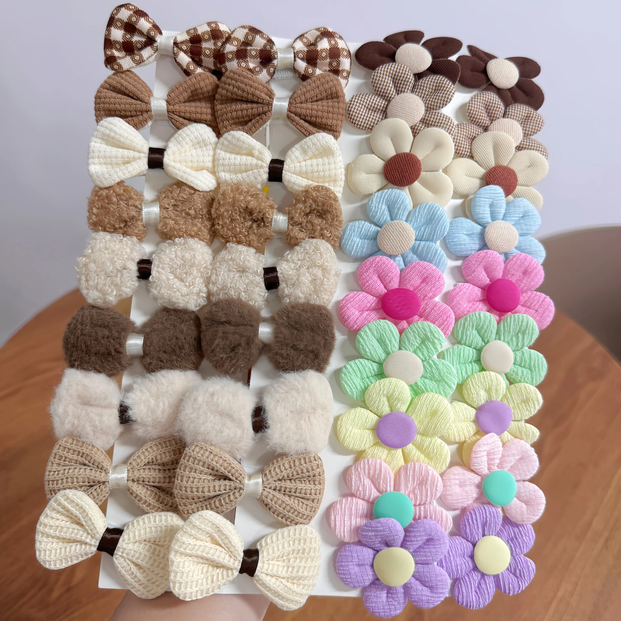 18/36pcs Cute Flower Hair Clips Fabric Hair Bows Barrettes Clips Kids Girls Sunflower Hairpin for Children Kids Hair Accessories