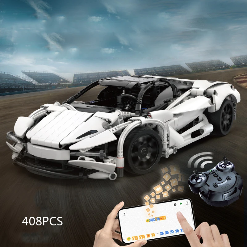วิทยุทางเทคนิค 2.4 Ghz รีโมทคอนโทรล Building Block Super กีฬารถ 1:14 Scale Huracan EVO RC รถก่อสร้างอิฐของเล่น