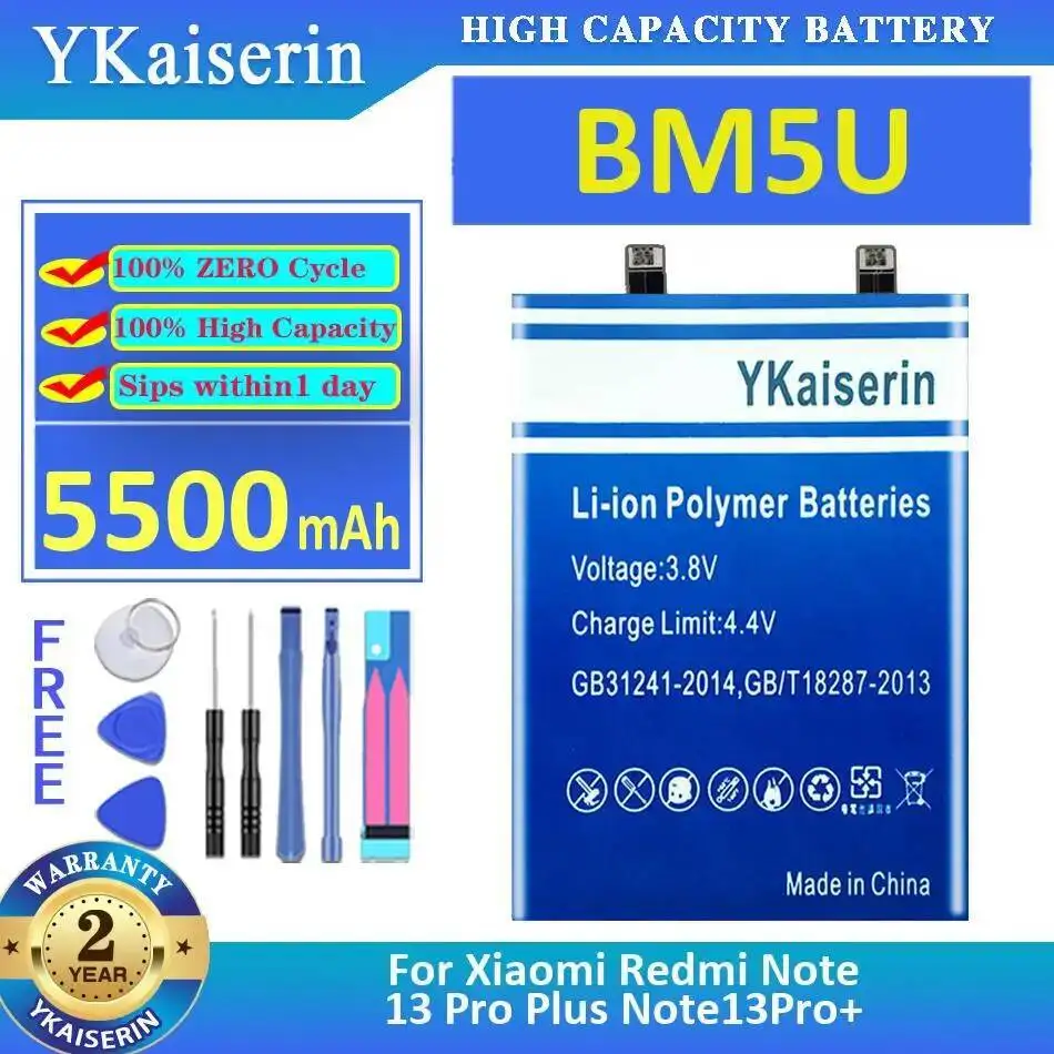 لشاومي ريدمي نوت 13 برو بلس نوت 13 برو + 5500 مللي أمبير أداء جيد لدرجة الحرارة المنخفضة BM5U بطارية الهاتف المحمول