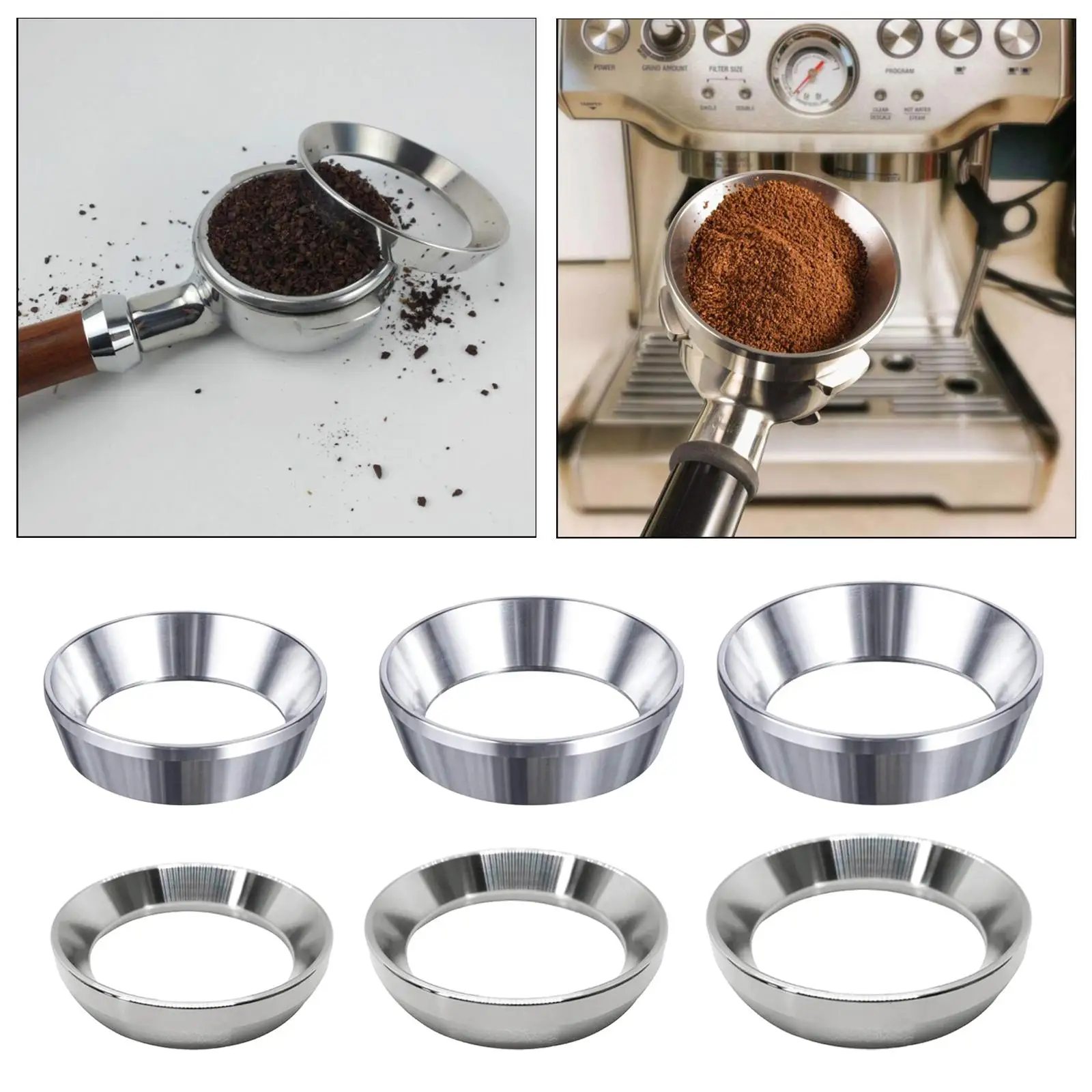 

54mm 58mm Espresso Coffee Dosing Funnel Stainless Steel Magnetic Coffee Dosing for Portafilters Accessories Replacement Parts