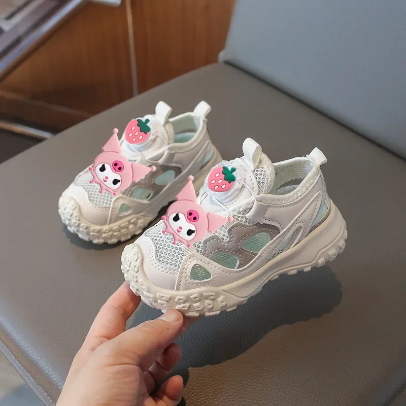 مرحبا كيتي الصيف الربيع الاحذية الأولى مشوا سانريو أحذية رياضية قطب الاطفال عارضة أحذية فتاة الصنادل أحذية الشاطئ الطفل #6