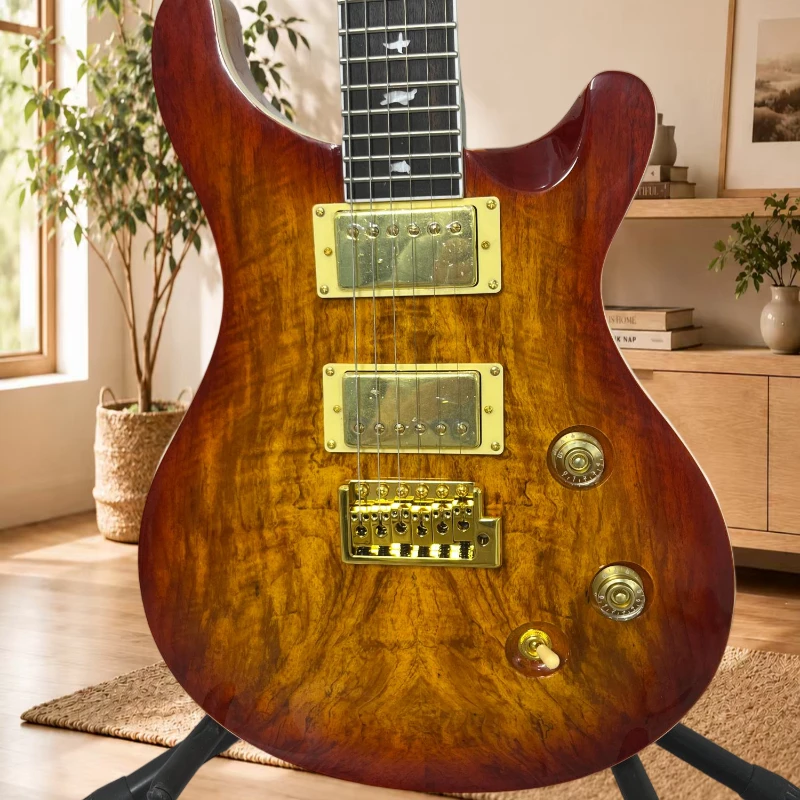 PRS Electric Guitar Mahogany Neck Lyrical Flying Bird Alien Colored Shell Product Record Brown Gradient Tree Tumor Free Shipping