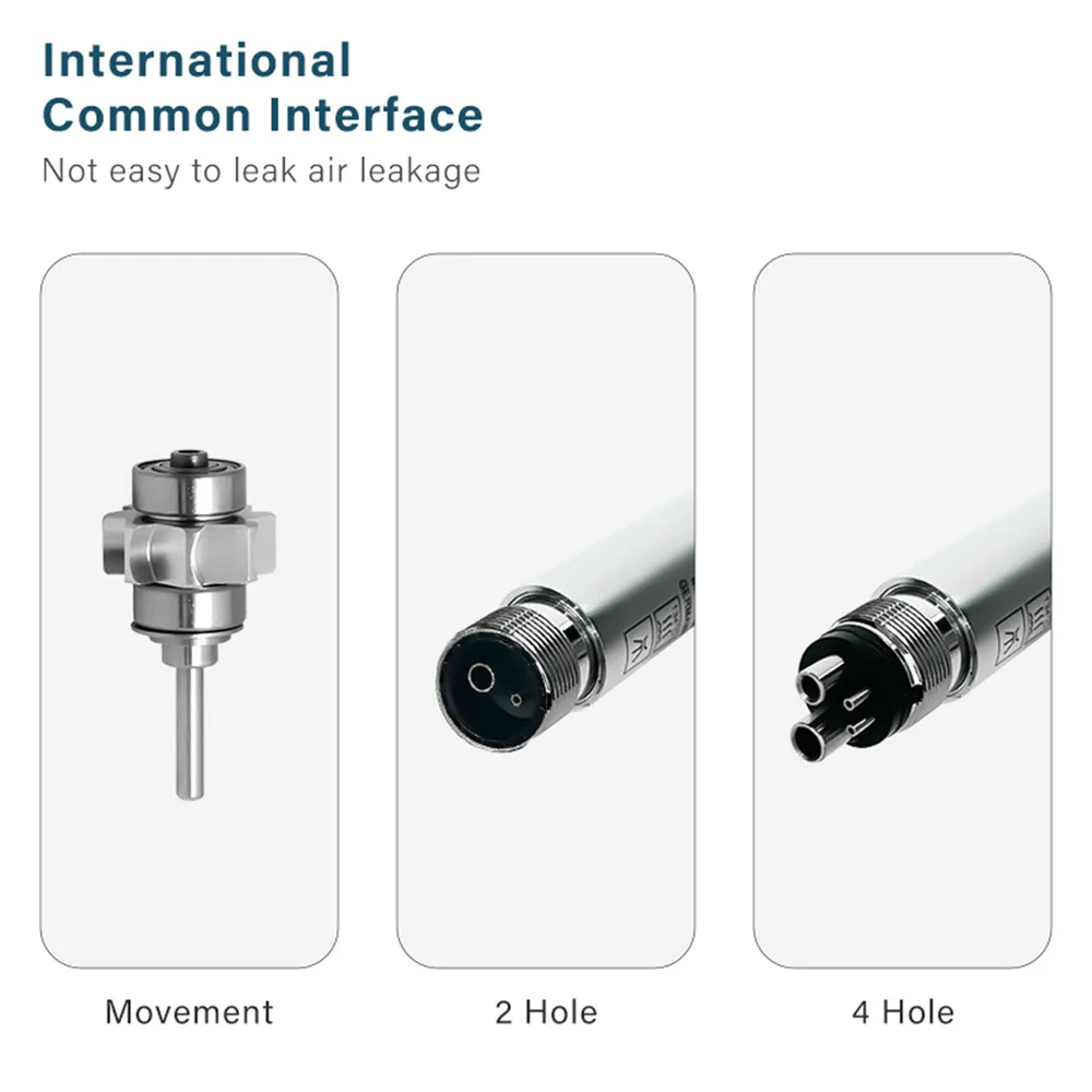 قبضة توربو عالية السرعة للأسنان ، مصباح ليد ، قياسي ، عزم دوران مرتفع ، ضوضاء منخفضة ، موصل عالمي ، فتحتان ، 4 فتحات ، أدوات طب الأسنان ، T3