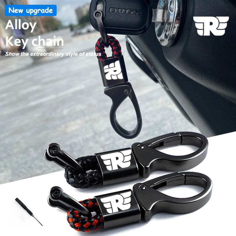 For Royal Enfield Bullet/Meteor/Classic 350 500 Interceptor 650 Continental GT 535 Himalayan Braided Rope Keyring Metal Keychain