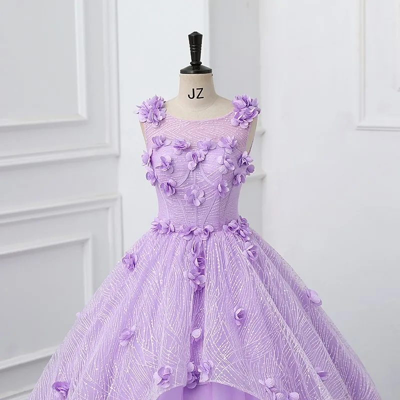 2023 Flowers Quinceanera Dresses Applique Primrose Grass O Neck Shinny Plus Size Ball Gown Prom Dress Vestidos Princesa 15 Anos