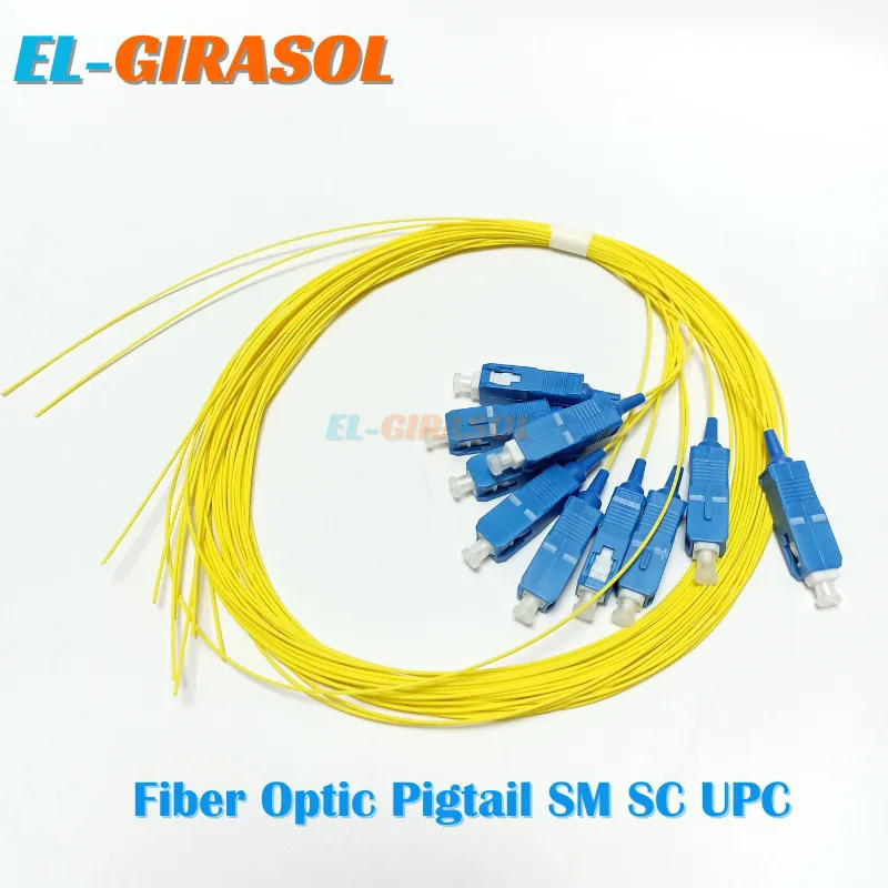 

50 PCS Fiber Optic Pigtail SC UPC Connector Pigtail Single Mode 0.9MM 1.5 Meter Length SM FTTH