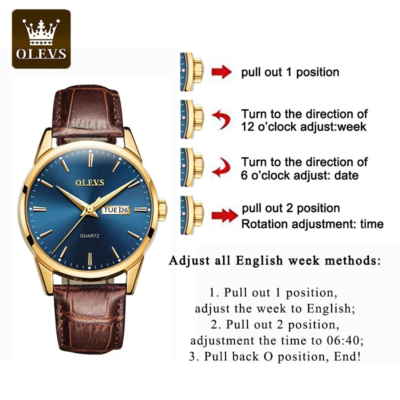 OLEVS-reloj de cuarzo para hombre, cronógrafo informal de lujo a la moda, luminoso, de cuero, transpirable, resistente al agua