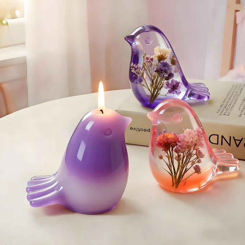 لطيف ليتل بيرد شكل شمعة معطرة قالب من السيليكون DIY بها بنفسك اليدوية الحيوان الجبس النحت ديكور المنزل الراتنج قوالب صنع الهدايا
