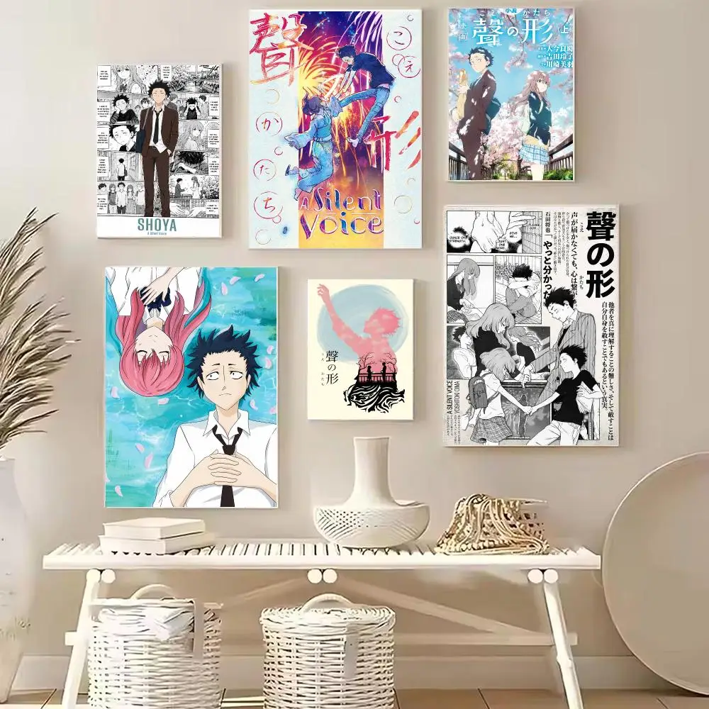 Anime S-Silent Voice Poster Minimalist Wall Art Poster Modern Aesthetic Room Decor Home Decoration