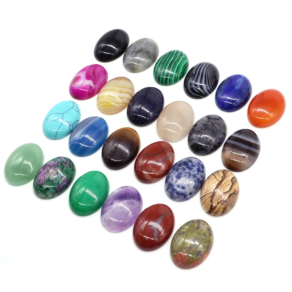 5pcs/lot Natural Stone Quartz Stones Oval Cabochon Semi-precious CAB No Drill Hole Gemstone Crafts 13x18mm Many Size Wholesale