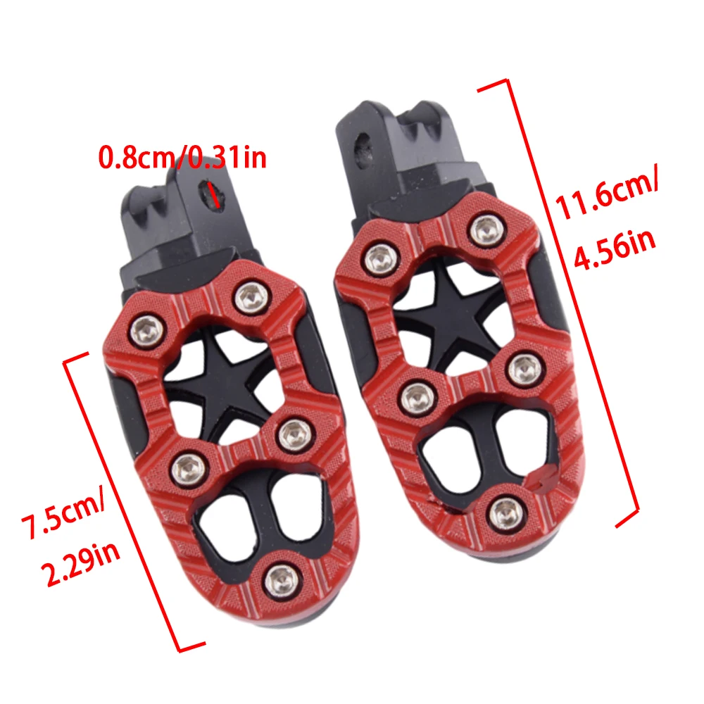 1 Pair Universal 8mm Motorcycle Footrest Footpegs Foot Pegs Pedal With Spring For ATV Scooter Dirt Pit Bike Off-road