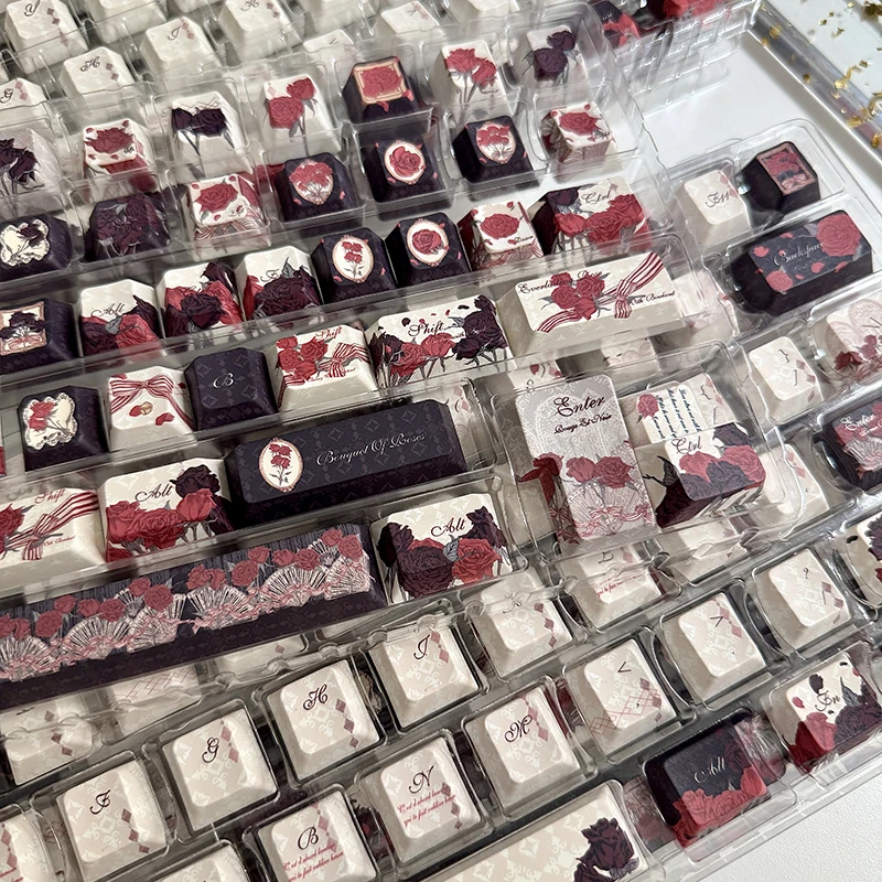 

Red and black rose-themed keycaps, vintage Blood and Tears keycaps