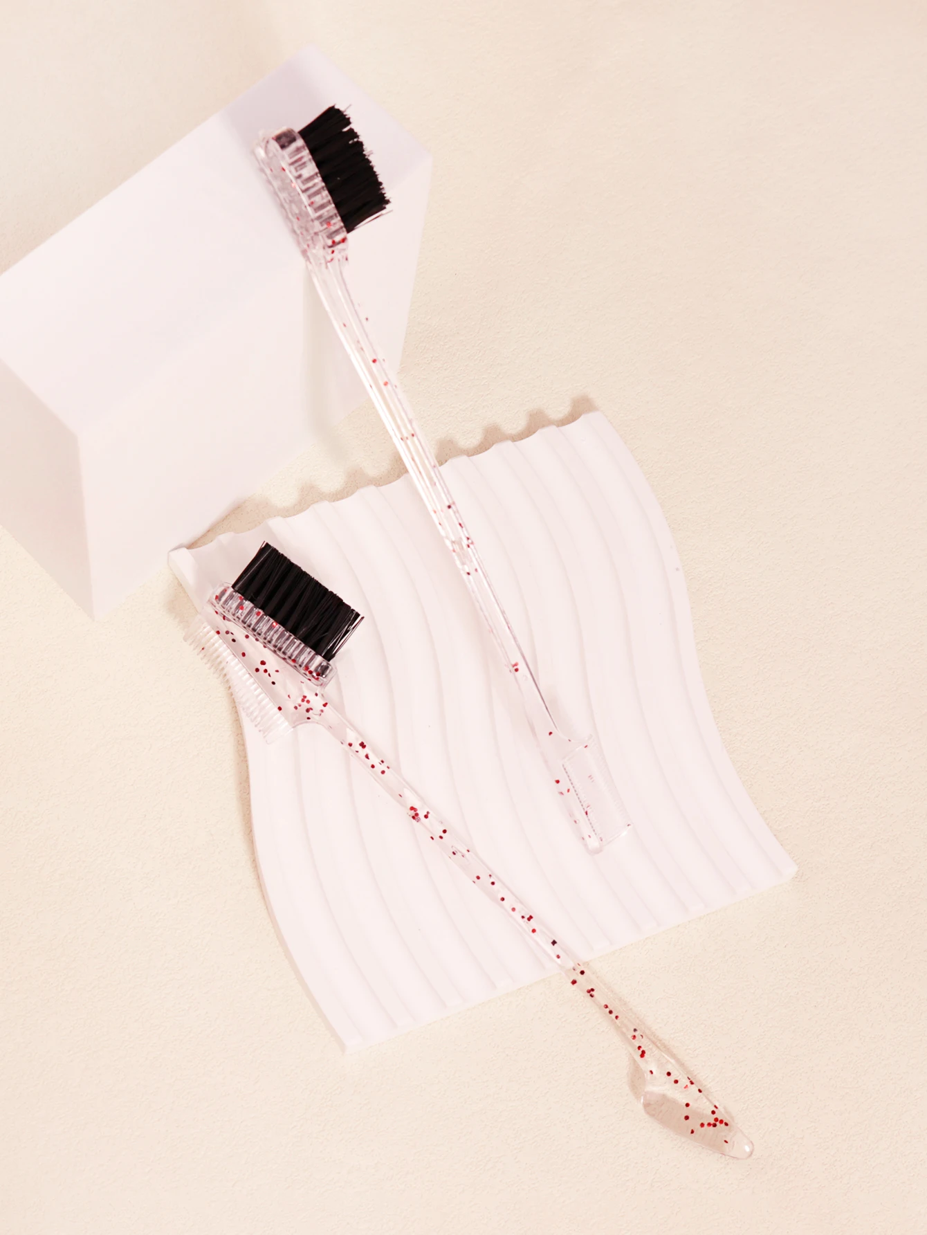 

2 шт. кристаллическая двусторонняя расческа для волос с контролем края, щетка для волос в форме салона