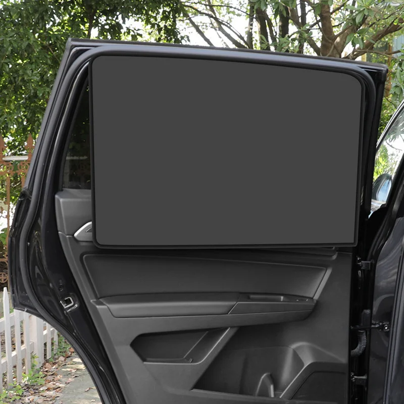 Car Magnetic Sun Shade Cover Side Window Sunshade UV Protection Black Curtain Mesh Full Blackout Blackout Film Car Accessories