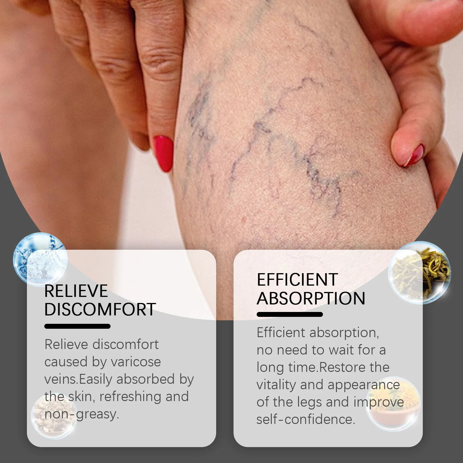 OceAura Crema per alleviare le vene varicose Migliora la circolazione sanguigna Allevia le gambe dilatate Elimina vasculite Flebite Unguento 100g