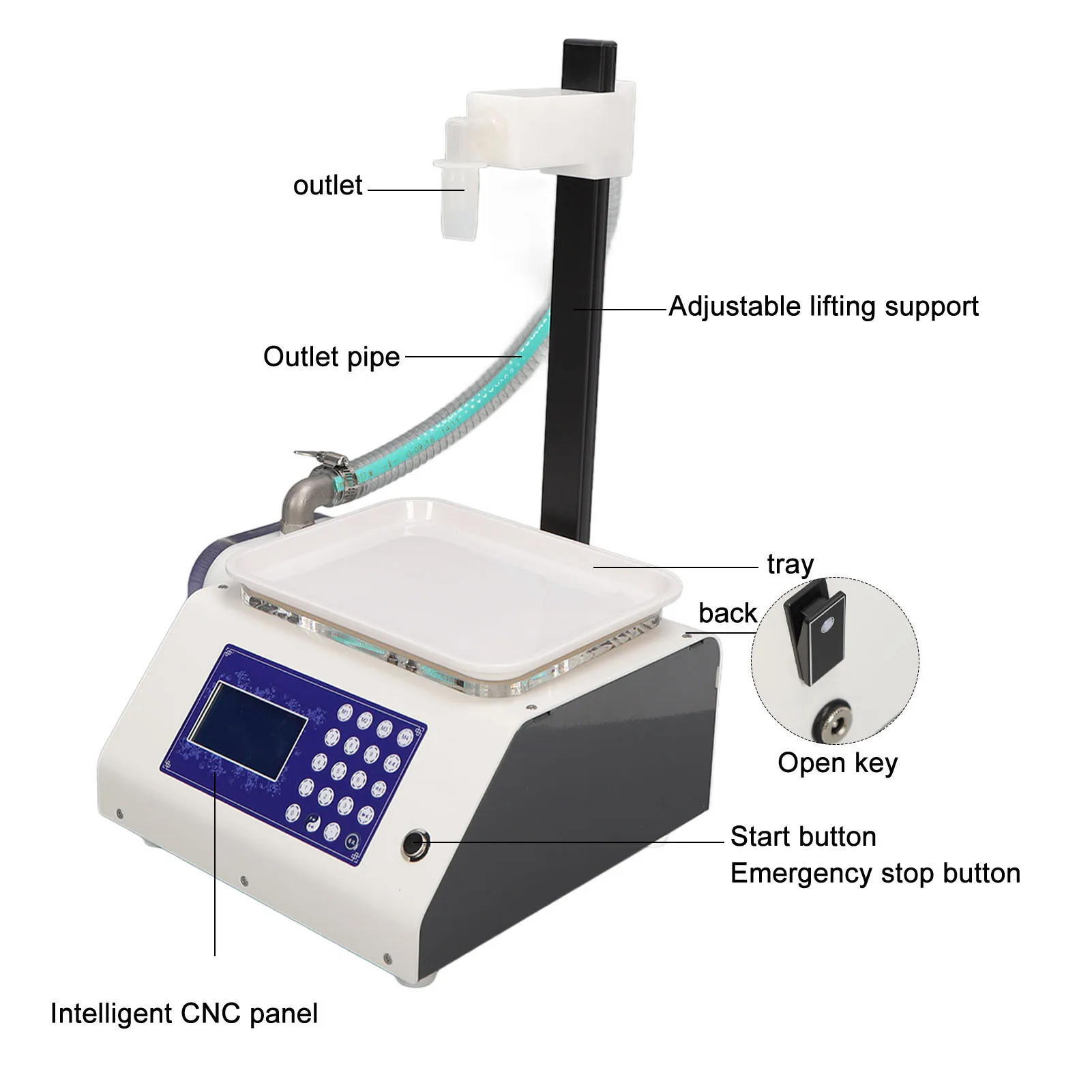 Honigfüllmaschine, automatischer digitaler Flaschenfüller, verstellbare Hebestange, automatische Zählung, quantitativ, geräuscharm, für Bienenhof