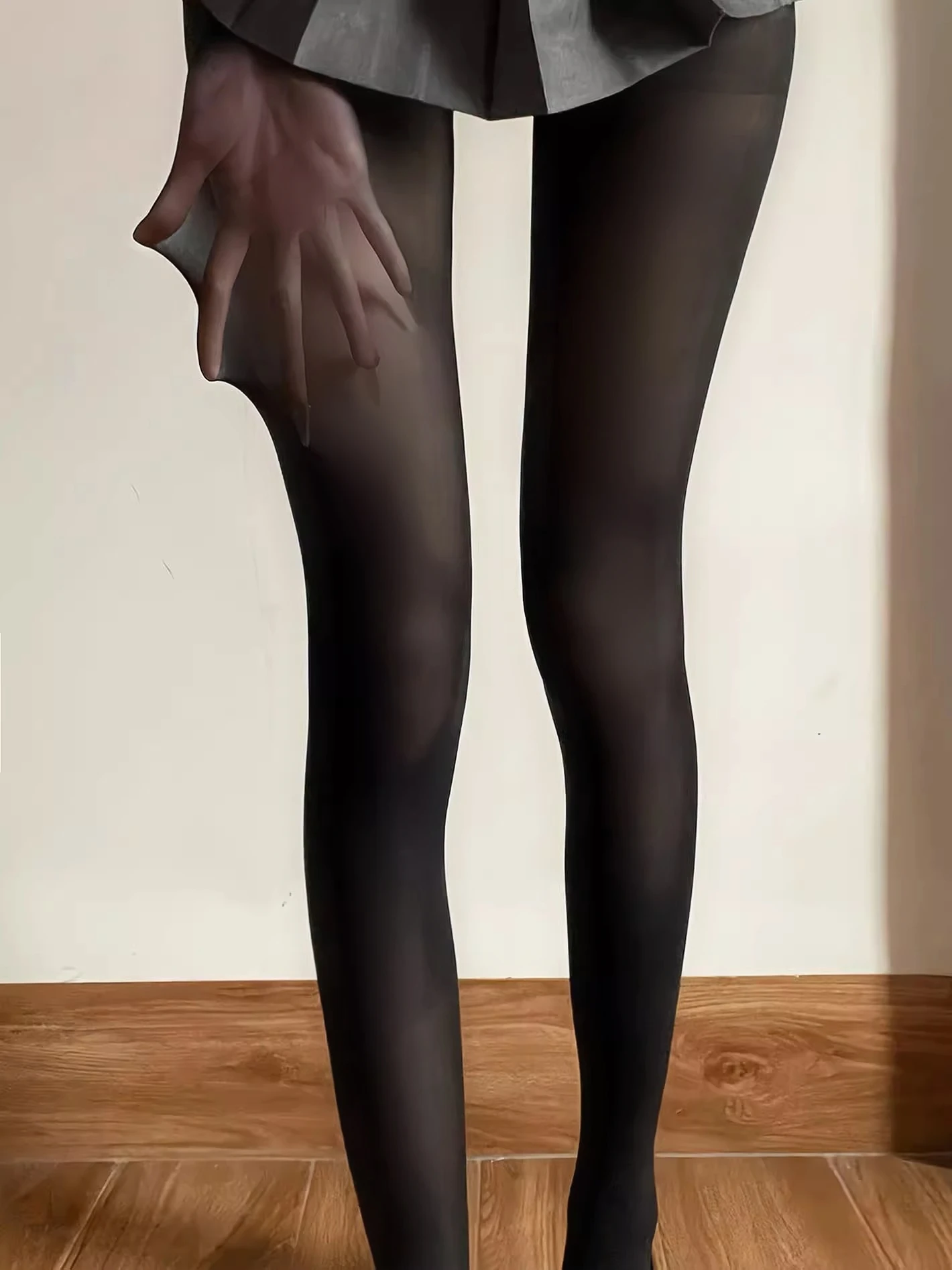 

Бархатные колготки для школьниц для женщин — толстый черный базовый слой с полным покрытием, утягивающие леггинсы на весну/осень с противоскользящим покрытием