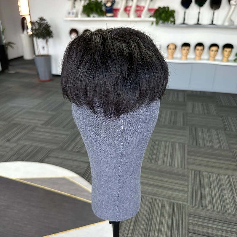 Hair Toupee Hair Men Lace With PU Around Natural Human Hair System Natural Straight Men's Replacement System Male Hair Loss Unit