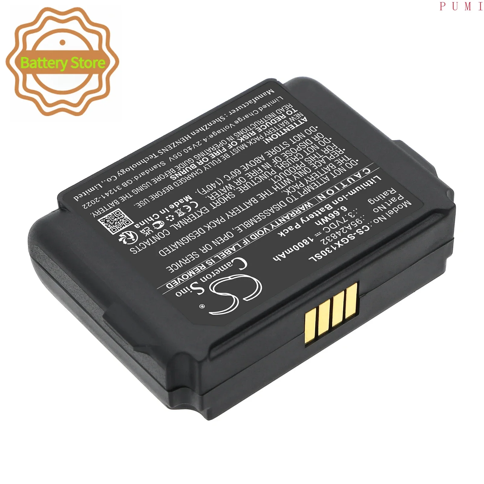 CS Replacement Battery for Shure ADX1 bodypack transmitter,ADX1 Digital Wireless Bodypack Transm PN:95A24832 1800mAh / 6.66Wh