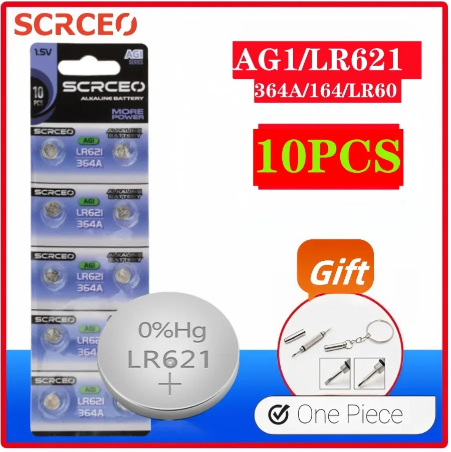 

2-10Pcs AG1 LR621 364 Watch Battery 1.55V 364 SR621SW LR621 621 LR60 CX60 Alkaline Button Cell Batteries for Watch Toys