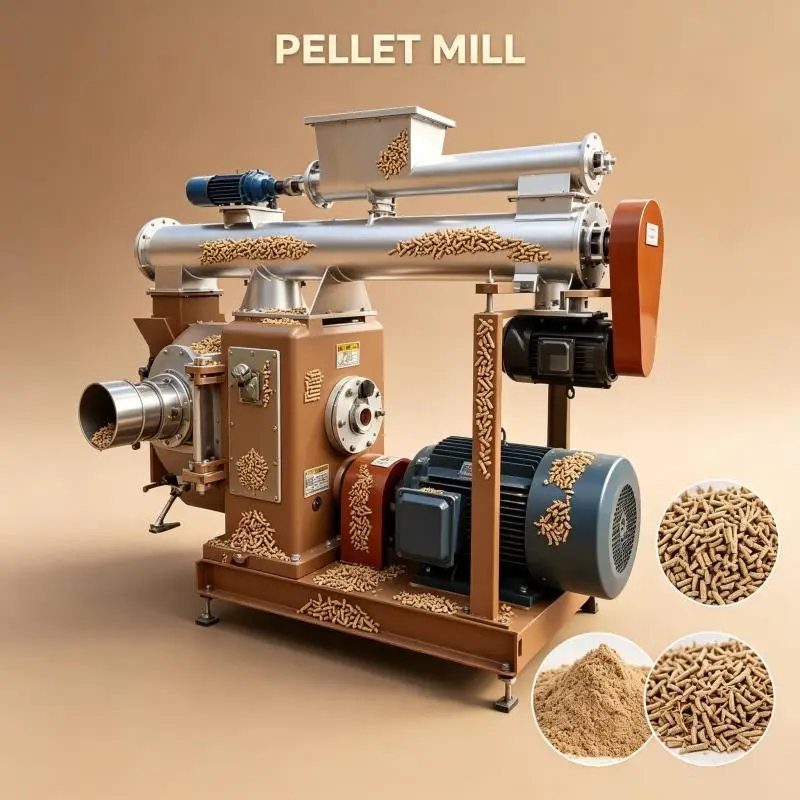 Industrial Ring Die Pellet Machine High Capacity Wood Pellet Mill Biomass Sawdust Straw Feed Processing