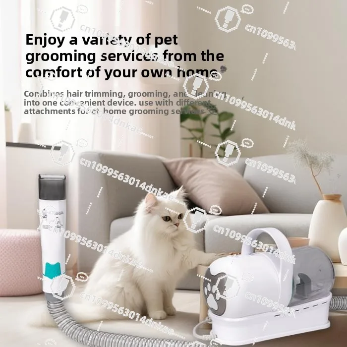 7 in 1 Multifunctional Pet Hair Trimmer Dog Cat Vacuum Kit Cross-border Trimming and Shaving Integrated Dog Use