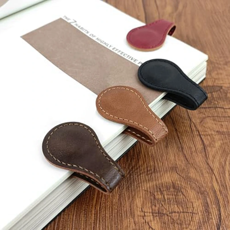 Personalized Leather Retro Bookmark Magnetic Page Markers Bookmark Lovers Gift Readers, Gifts For Children 4Pcs