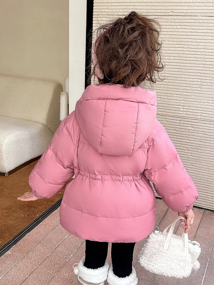 Cappotto invernale da ragazza in piumino Jaet Duling Quill coreano Sle taglio dritto lungo chiusura con cerniera Sve con cappuccio regolare L...