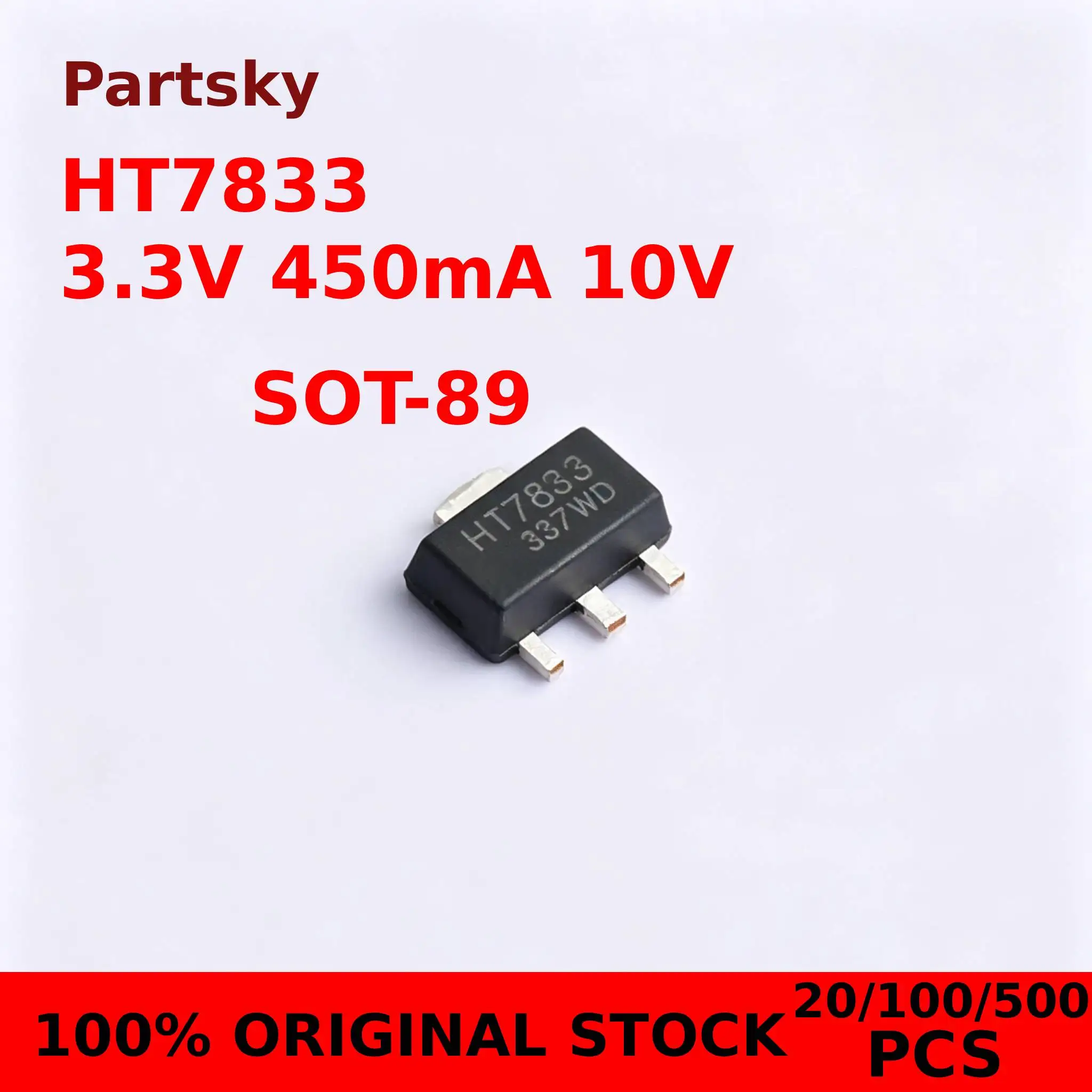 20/100/500PCS NEW HT7833 HT7833-A SOT-89 Output 3.3V/450mA Low Dropout Linear Regulator LDO Chip IC Integrated Circuit IN STOCK