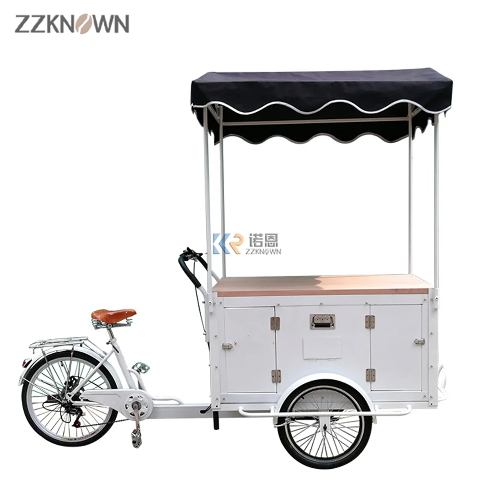 Mobile Fast Coffee Bike Customized Hot Dog Vending Carts Electric 3 Wheel Tricycle Food Cart for Sale