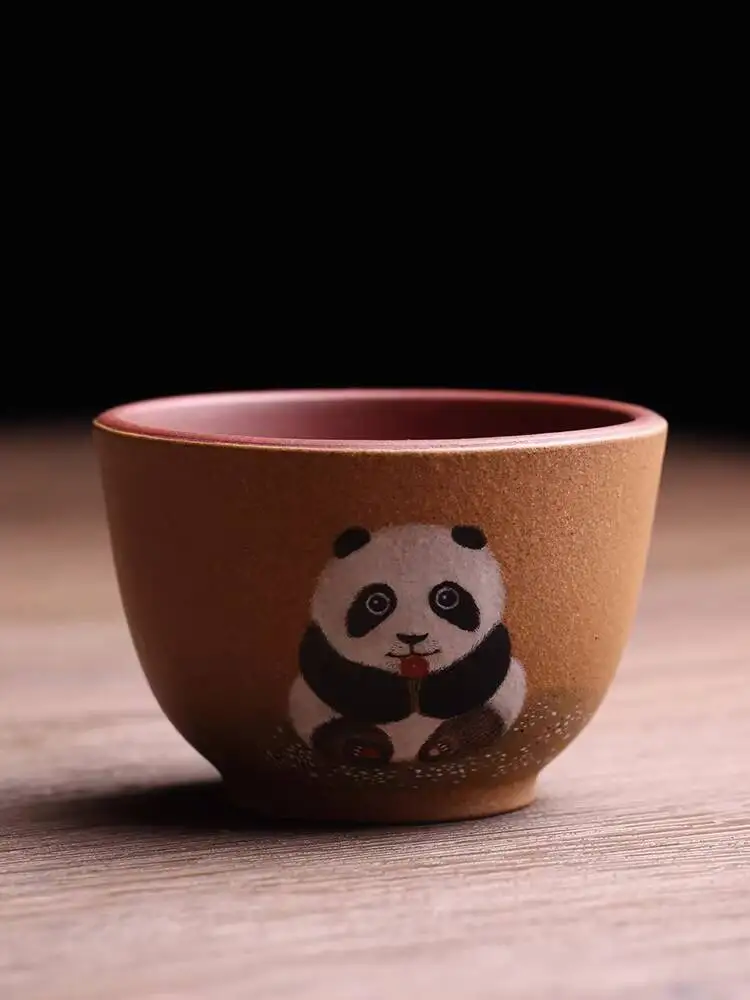 Yixing Original Purple Clay Master Panda Tasting Cup, Pure Handmade, High-End Master-Grade Kung Fu Set, Tea Utensils