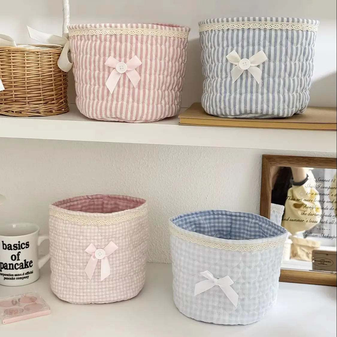 YT Sweetheart Girl's Heart Desktop Organizer Box Lace Cylinder Storage Box New Handmade Ballet Style