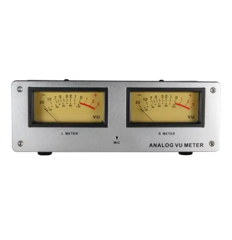 A-698 MIC-73 Sound Control Square VU Meter Head Level Meter Finished Machine Aluminum Alloy Panel LED Warm Backlight Wiring Free