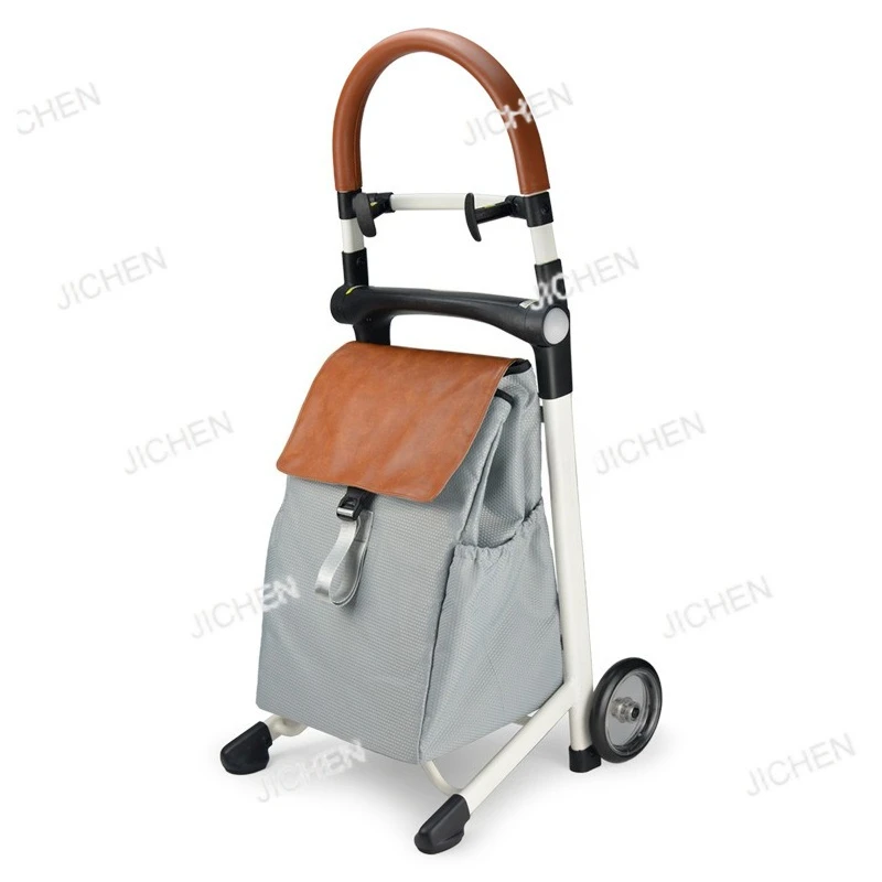 

Корзина для покупок, складная, портативная маленькая тележка, ручная тележка с сиденьем, сидящий наколенник из алюминиевого сплава, пожилые люди