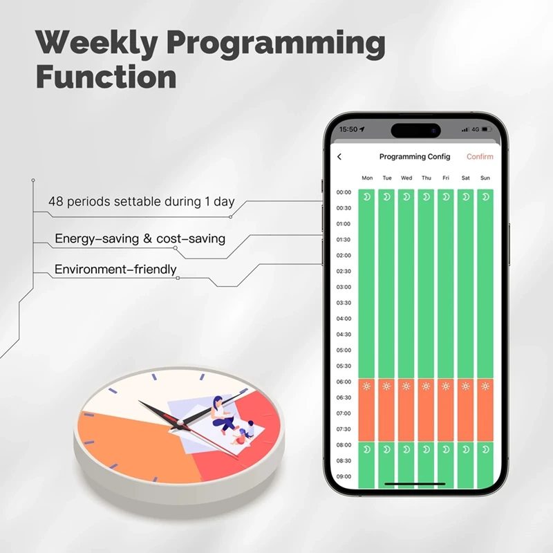 AB42-Wifi Smart Thermostat For Pilot Wire Heating Radiator For Ecowatt Electricity Monitoring App Remote Control