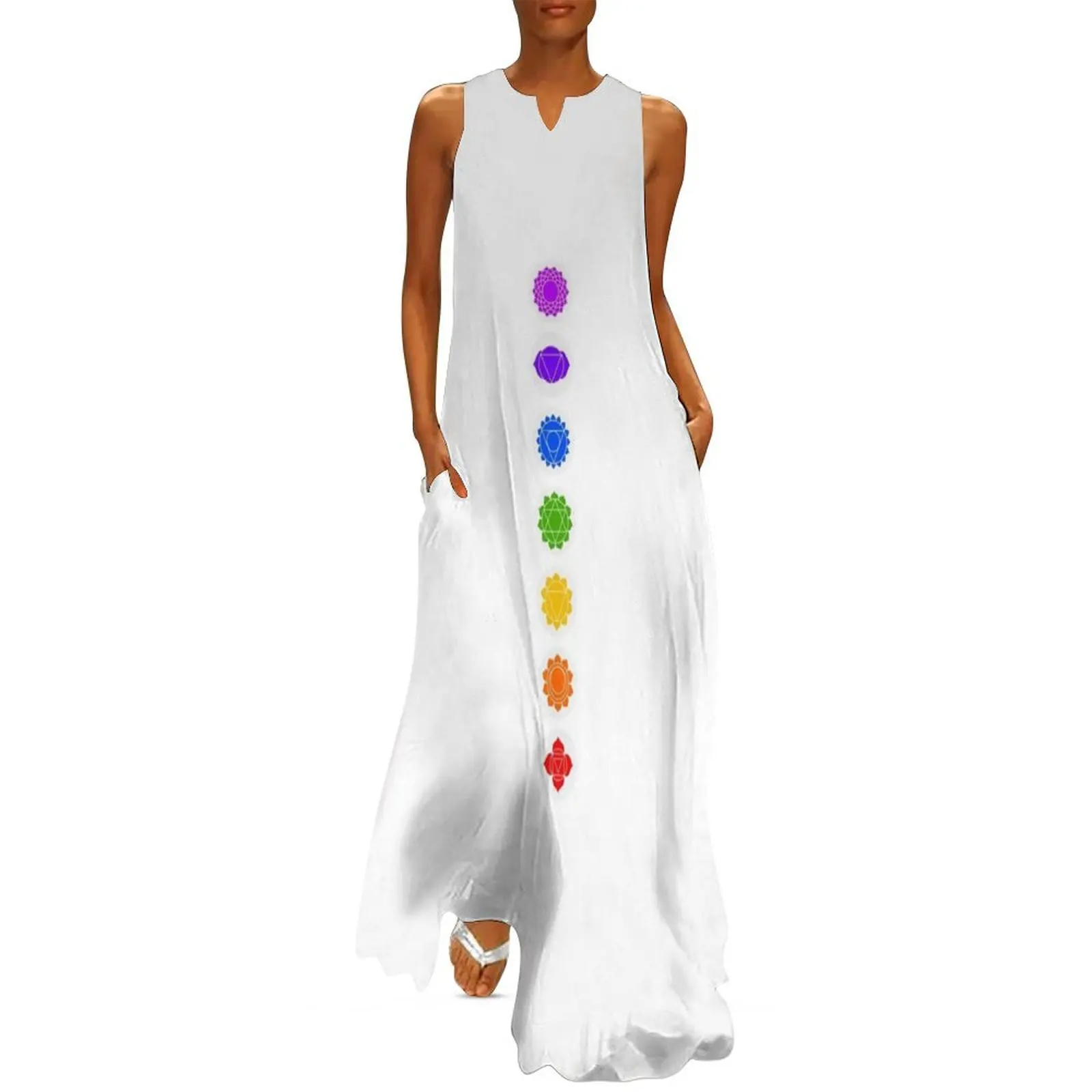 Reiki Seven Chakra Long Dress Aesthetic clothing summer dress