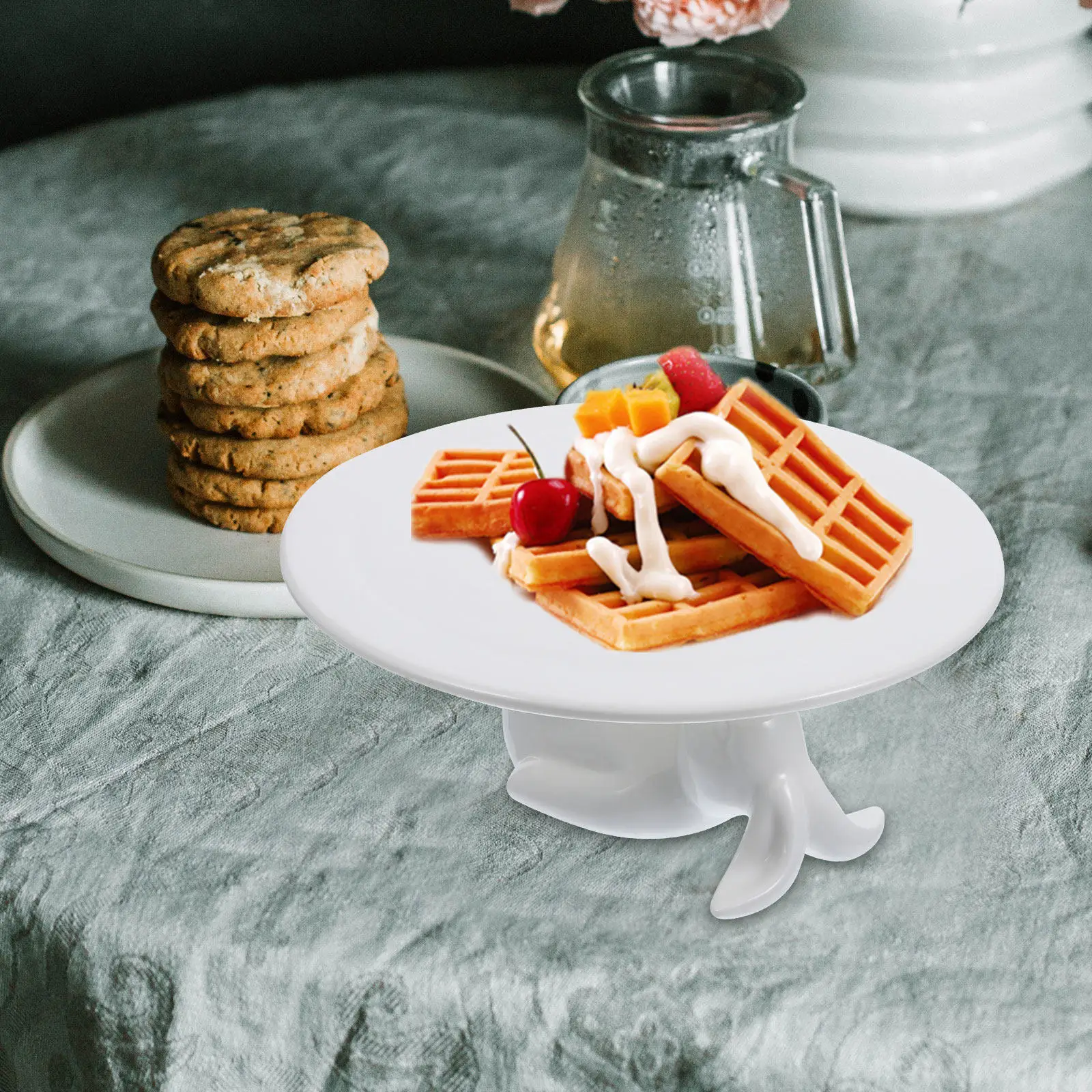 

Набор из 1 предмета: керамическая тарелка для десертов в форме кролика, подставка для торта, поднос для кексов, для домашней выпечки и праздничной сервировки