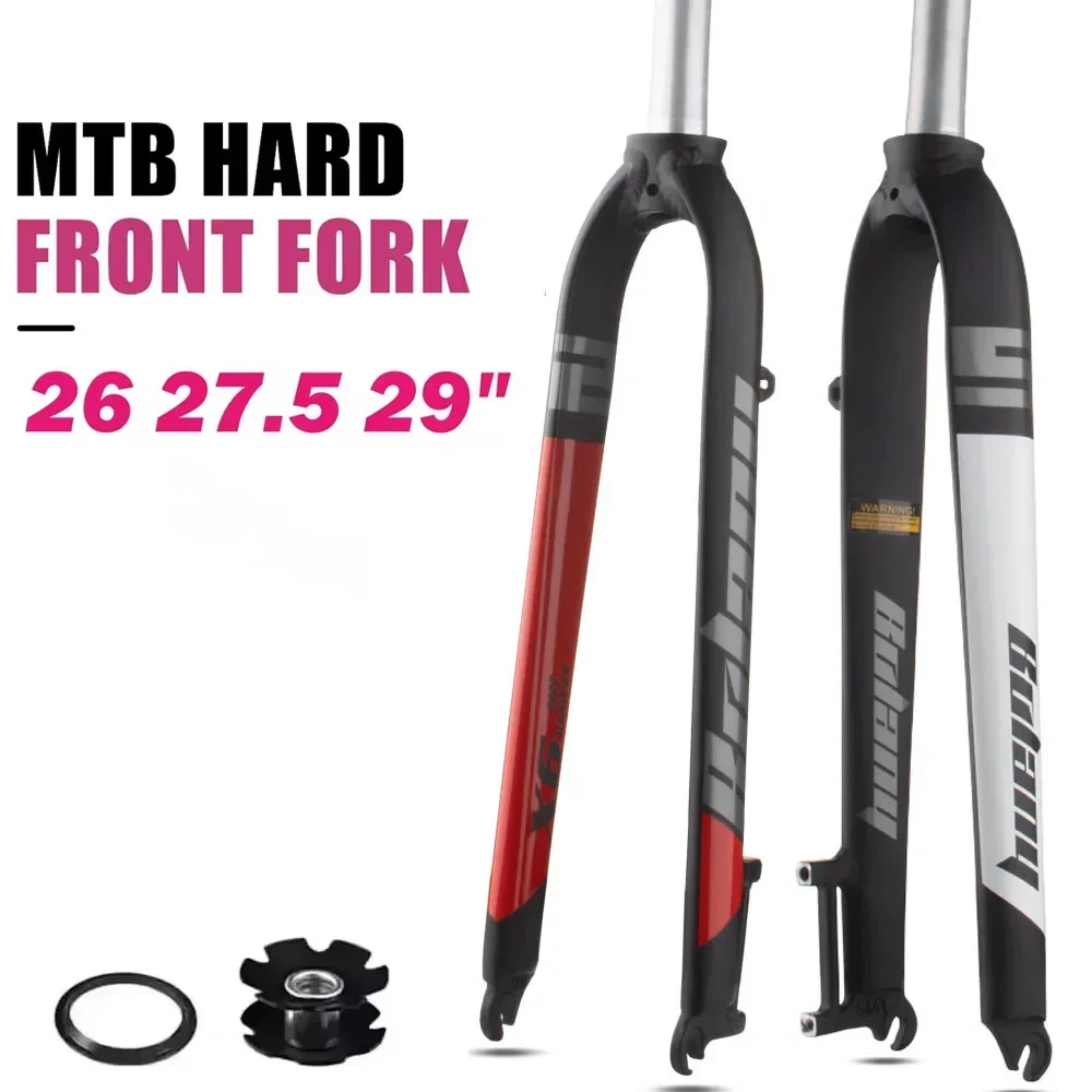 Bicycle Rigid Fork 29 Bicycle Forks 26/27.5/29 Inch Aluminum Alloy Mountain Bike Disc Brake Straight Tube Bicycle Forks