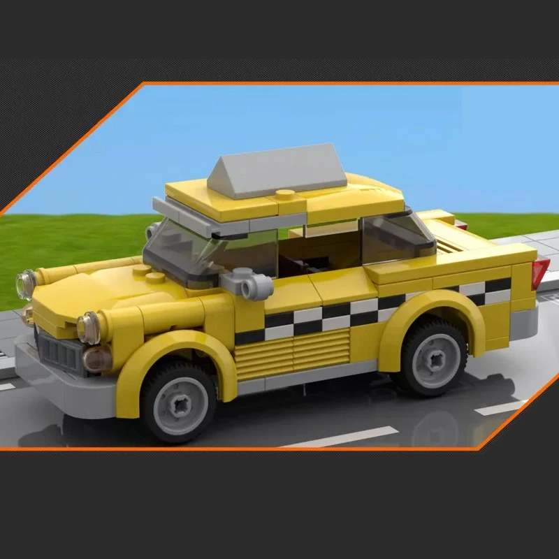 Klassisches Undercover-Auto-Taxi-Filmserie MOC-Bausteinset, Polizeiauto-Modell, DIY-Bausatz für Kinder, Spielzeug, Geburtstagsgeschenk für Jungen – Detail 3