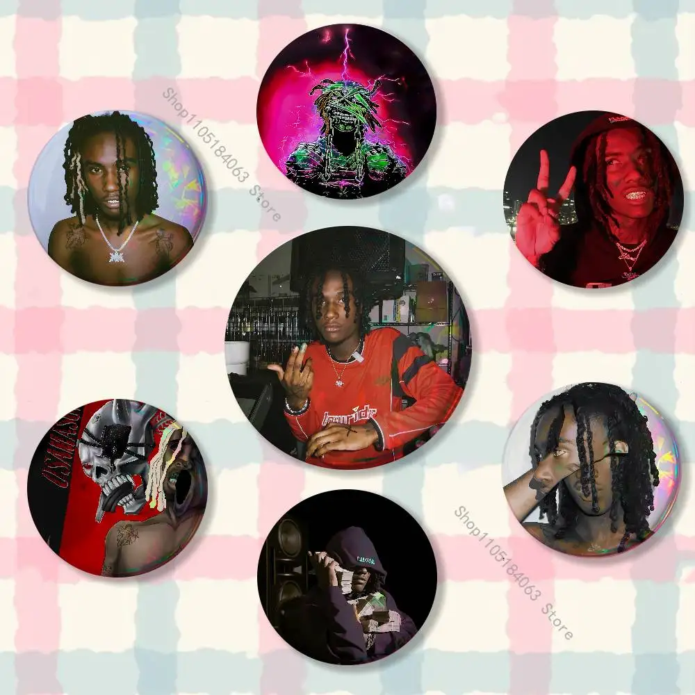 

O-OsamaSon Psykotic Laser reflective round badges pins bag clothing decorations collectibles gifts for friends