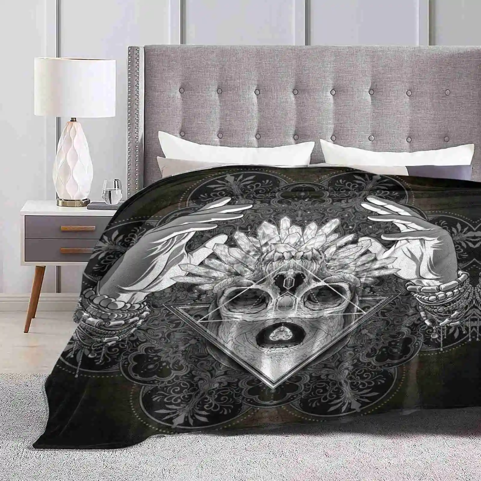 Winya No. 79 Top Quality Comfortable Bed Sofa Soft Blanket Mandala Pattern Crystal Jewelry Triangle Polysight Chicano Neo