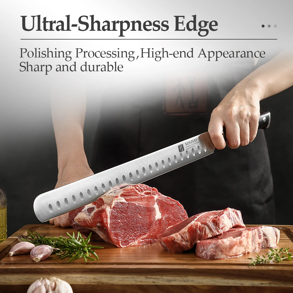 Xinzuo 12" Granton Carving Knife — photo 4