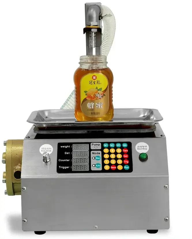 Flow Liquid Filling Machine Cream Cooking Oil Sesame Paste Soy Sauce Honey Filling Machine Automatic Weighing Filling Machine