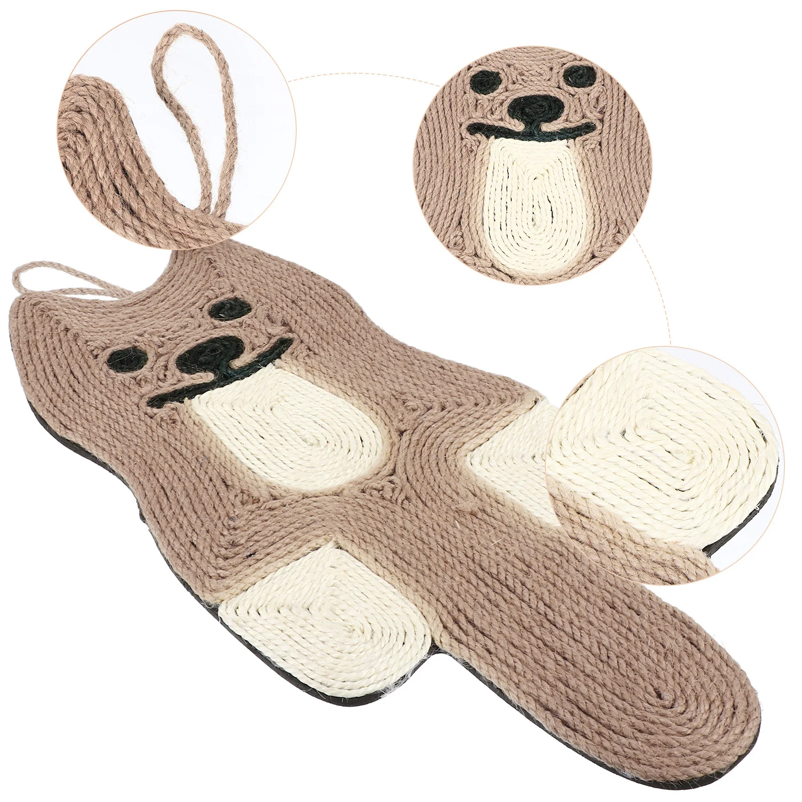 

Cat Shaped Sisal Scratching Pad for Cats Heavy Duty Hanging Scratch Mat Natural Fiber Pet Activity Center Indoor Cat Exercise