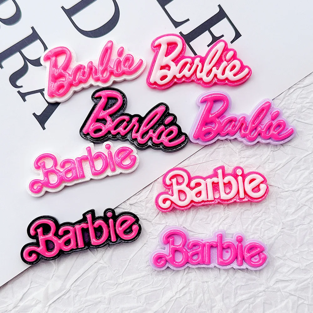 5pcs New Barbie English plate handmade diy resin accessories cartoon resin flatback cabochons diy crafts supplies