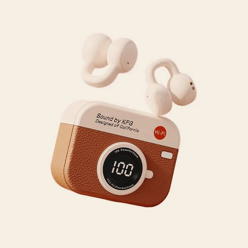 Arrival Wireless Bluetooth Earphones Cartoon Headphones Ear Clip Type Display Stereo Sound Portable Headset With Mic