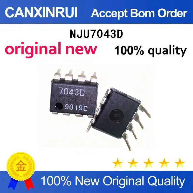 

(5-100 Pieces) Brand new original stock NJU7043D silk screen 7043D MOS operational amplifier chip DIP8 package